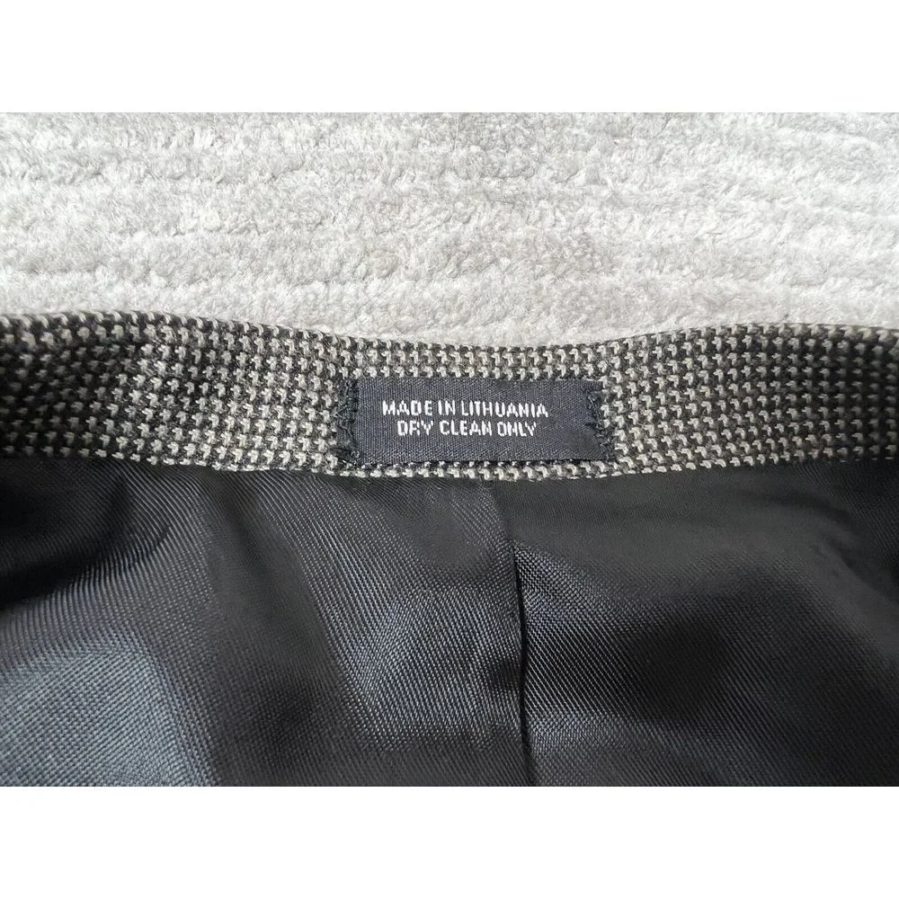 Robert Stock Blazer Mens‎ 48R Gray Polyester Wool Jacket Sport Coat